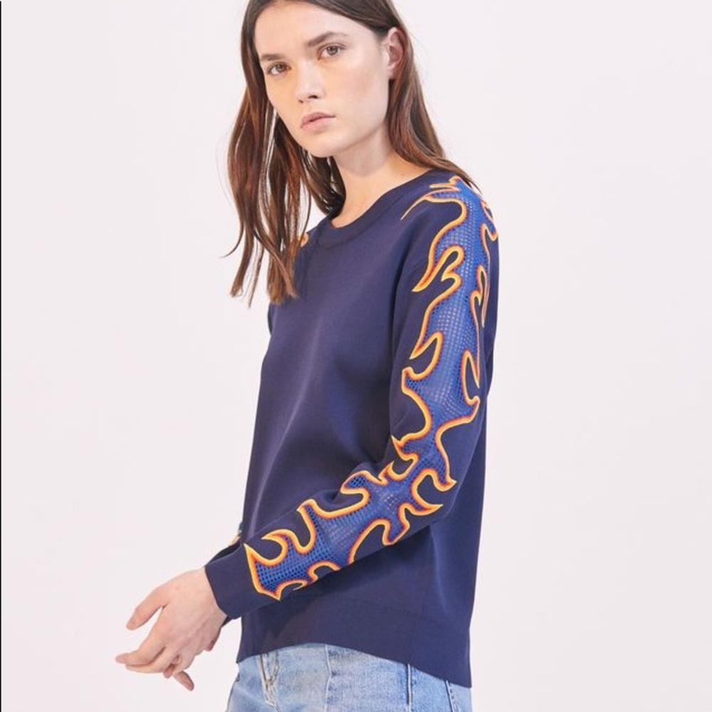 Sandro flame mesh sweater size medium